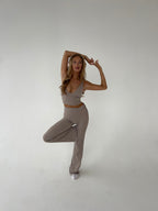 Geribbelde Flared Loungewear Set