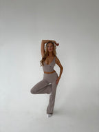 Geribbelde Flared Loungewear Set