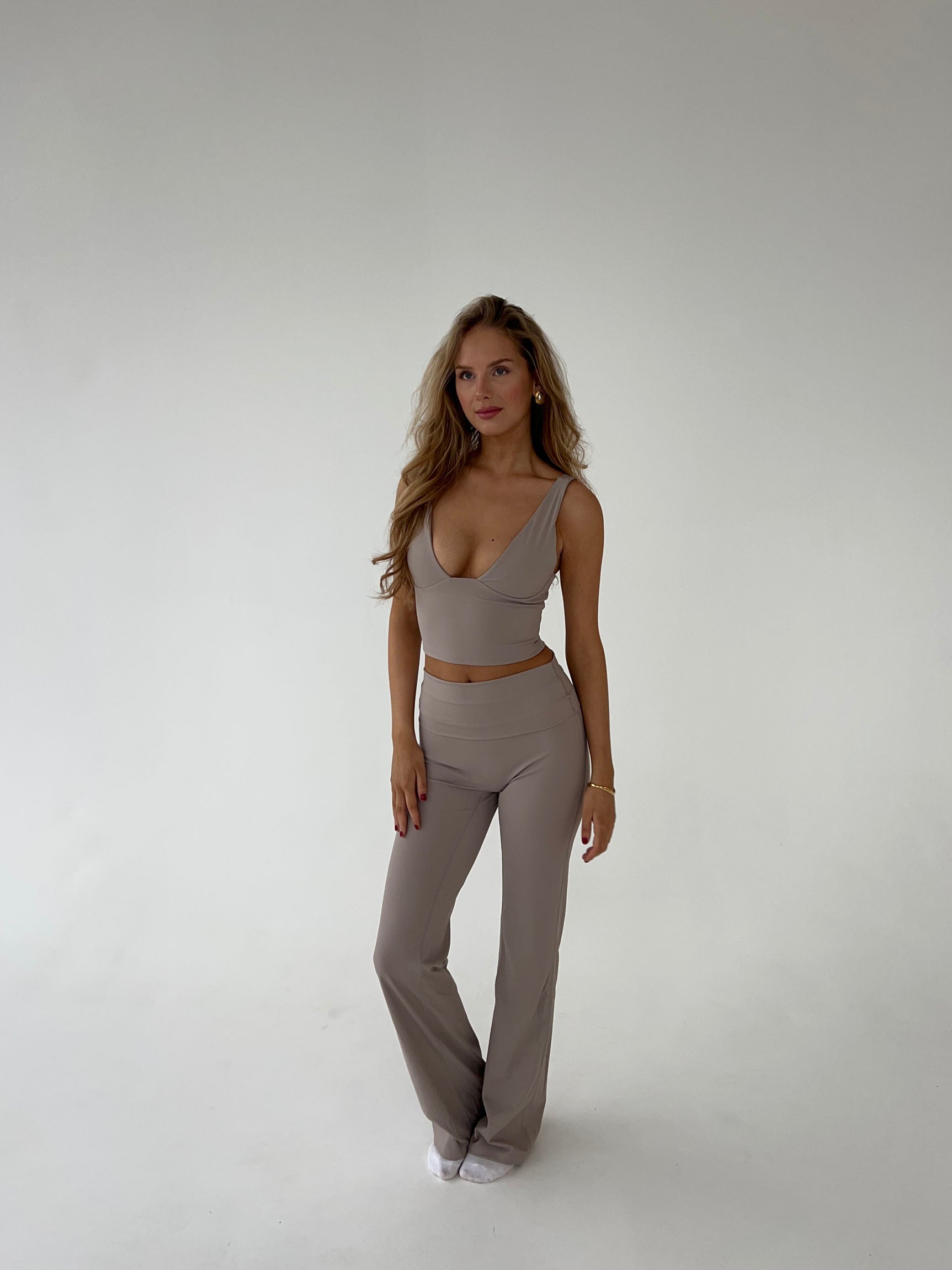 Geribbelde Flared Loungewear Set