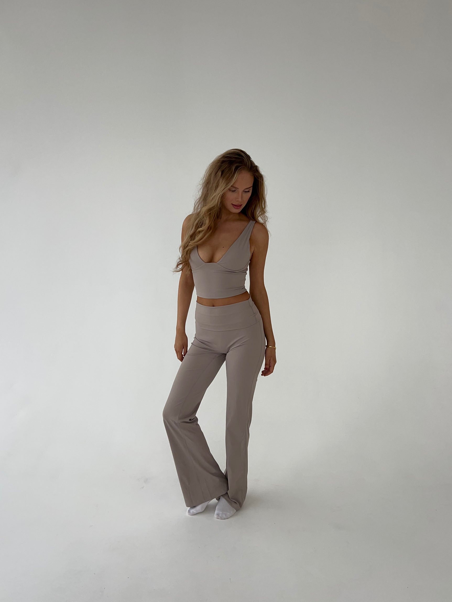 Geribbelde Flared Loungewear Set