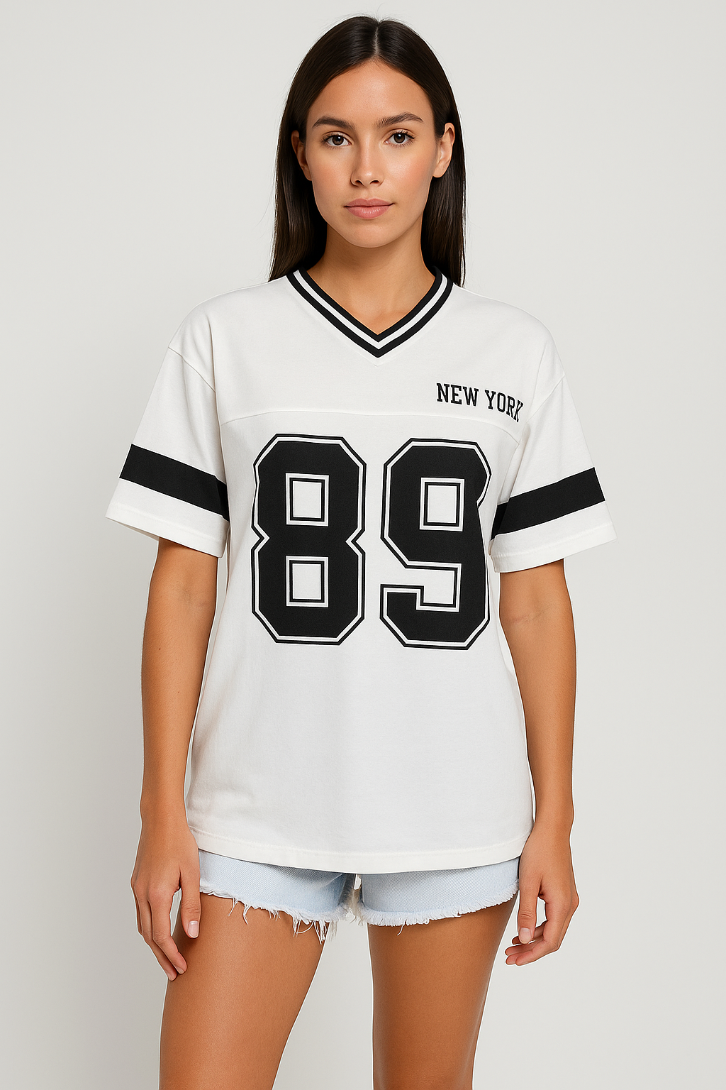 Oversized Jersey Stijl Nummerprint T-shirt